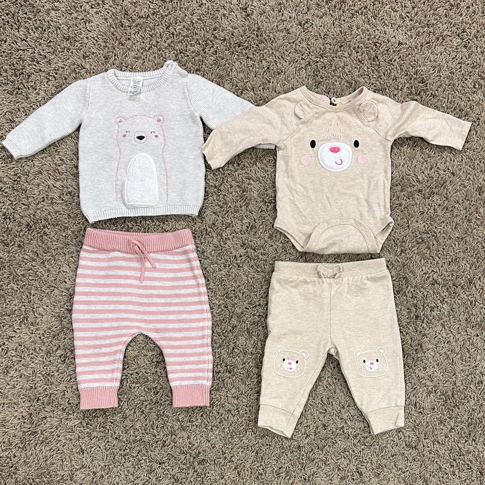 3-6 Month Baby Girl Bear Outfits